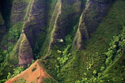 Helicopter at Kalalau