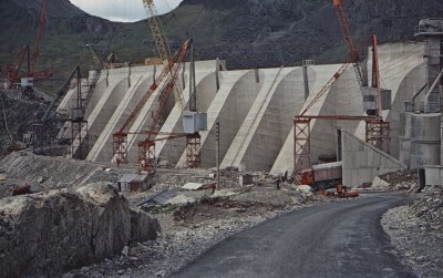 Stwlan dam construction 1961