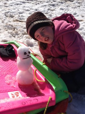 Day trip to the snow - Astrid's snowman