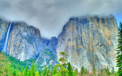 El Capitan and Horse Tail Falls Yosemite