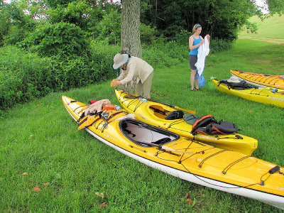 MB's kayak and gear in foreground