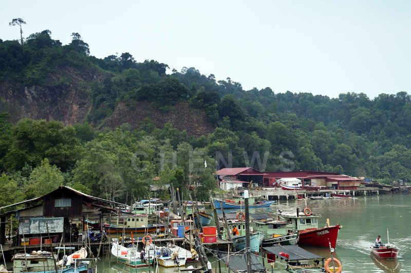 Fishermen village at the mouth of the river, Terengganu