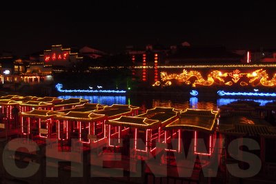 Boats on the Qinhuai River.