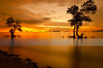 Sunset at Nirwana Beach, Padang, Indonesia