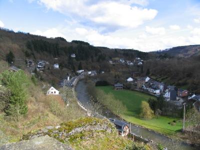 Ourthe river viewed from the castle, La Roche