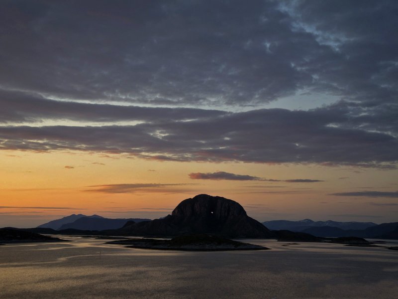 Torghatten at midnight