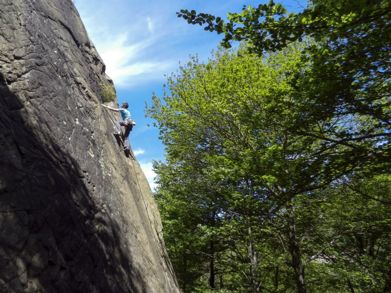 AJ on a tough 6b at Auzat