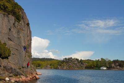 Climbing near Grimstad