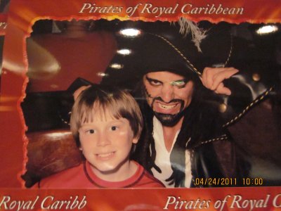 Ian & a Pirate of the Caribbean at dinner