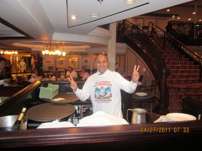 Hansrock posing with his new T-shirt