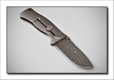 Lion Steel SR-1 - Titanium folder with Chad Nichols Iguana Damascus blade