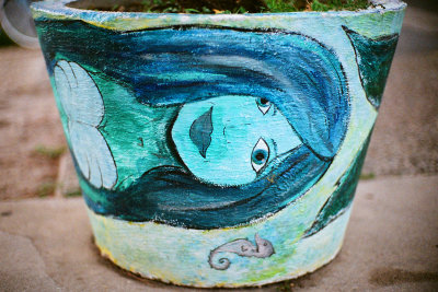 painted flower pot