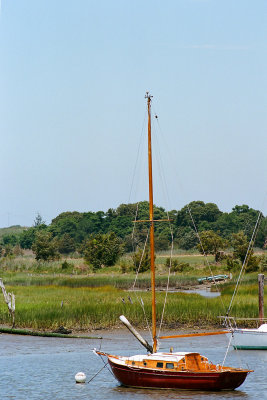 docked sailboat