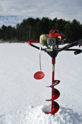 ice fishing-essential equipment 2 Auger (and scupper)