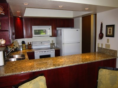Kitchen - Granite Counters and Cherry Cabinets