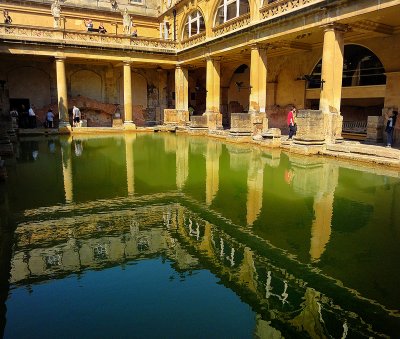 The Roman bath reflection.  Bath,Somerset, UK