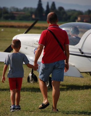 Adults and children at the Airshow