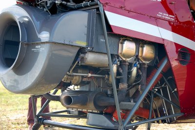 Helicopter engine close up