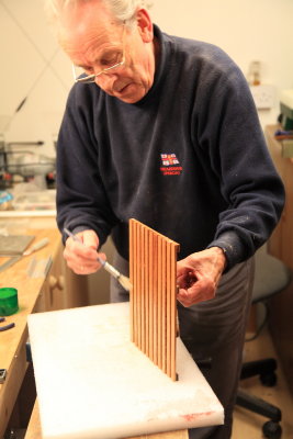 Father making some duck boards