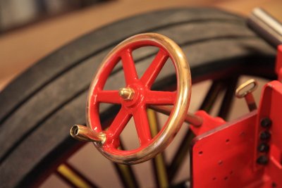 Painted steering wheel in place