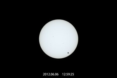 Venus transits across the disk of the Sun