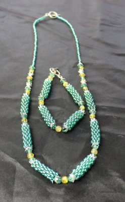 Aqua Necklace and Bracelet