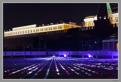 52 Laser rays in the Red Square