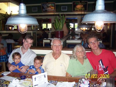 John, Evan, Ben, Great Grandpa, Great Grandma, and Jeffrey