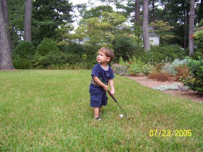 Evan playing golf