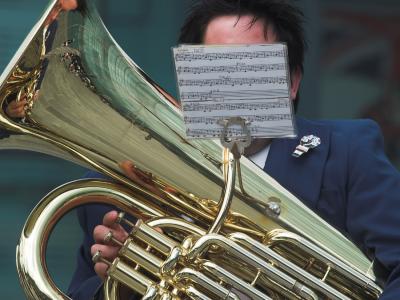 tuba player, manchester
