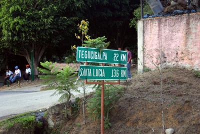Rotulo Distancia a Tegucigalpa