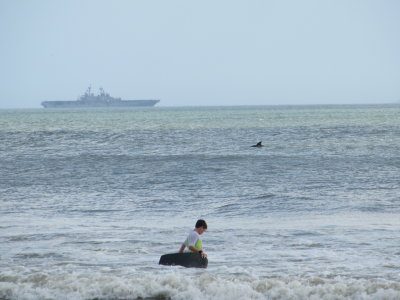 Watched the 2nd Fleet head out to sea. Based in Norfolk, they had been ordered to leave ahead of the hurricane.