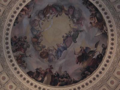 Constantino Brumidi's The Apotheosis of Washington on the ceiling of the Rotunda.jpg