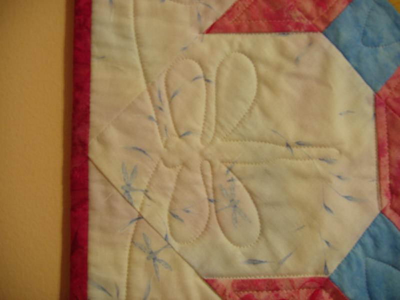 close up - machine quilted