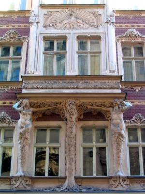Art Nouveau building facade, Riga