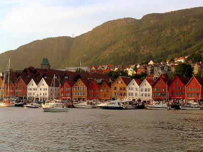The old Hanseatic League harbour front, Bryggen, in Bergen, Norway