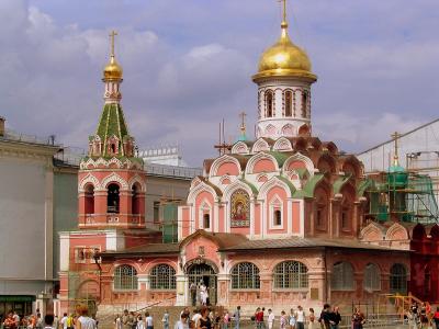A faithful 1990's reconstruction of the Kazan Cathedral, Red Square, Moscow