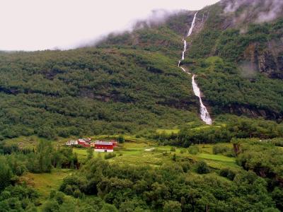 Taking the train from Myrdal to Flam, Norway