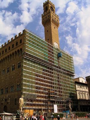 The Palazzo Vecchio is being repaired