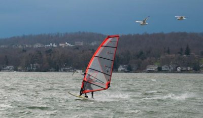 Windsurfing in Upstate New York in January.