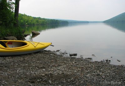 Kayak awaiting Canadice Lake
