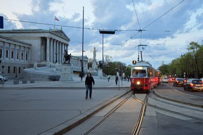 Tram near the Parliament