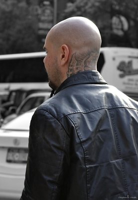 Tattood man in Hell's Kitchen