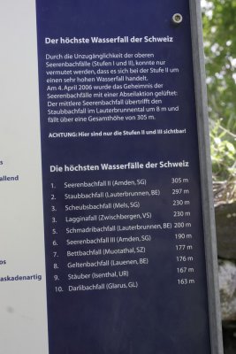 Serenbach ;The tallest in Switzerland