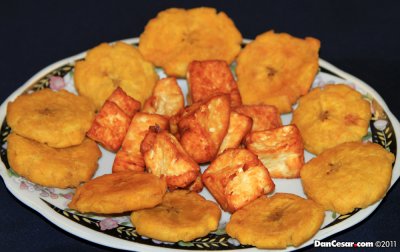 Fried Cheese & Plantains