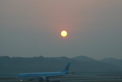 Sunset in a cold day in Korea