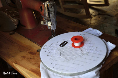 The women of Antiguo Iggenio Torre Manaca Iznaga National Monument  make beautiful embroidery