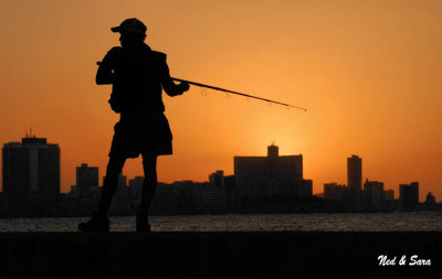 fishing on the Malecon