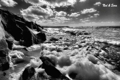 Sea foam & rocks