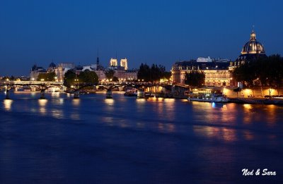 night time along the Seine